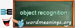 WordMeaning blackboard for object recognition